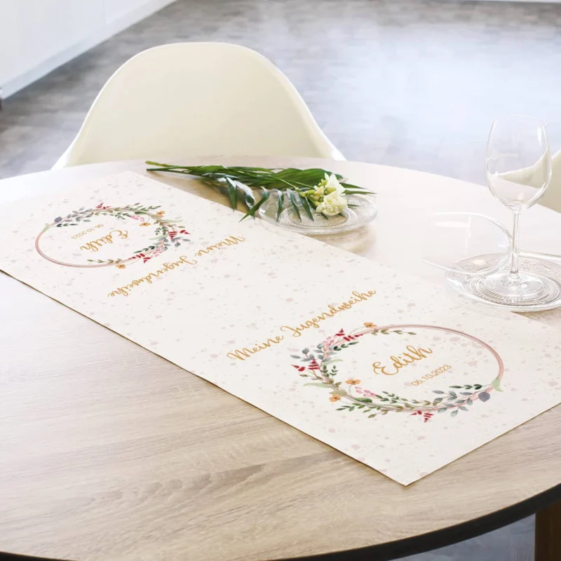 Tischläufer zur Jugendweihe mit Personalisierung
