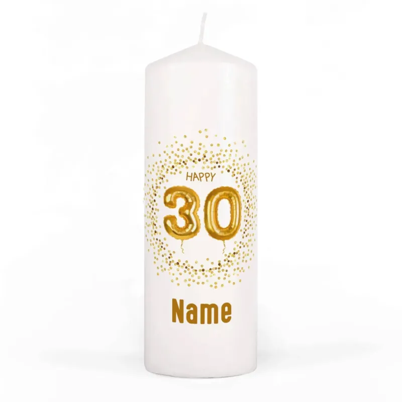 Happy 30 - Kerze mit Name zum Geburtstag