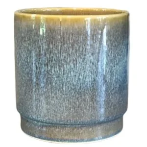 Ocean Glaze planter - Blue earthenware - Large plant pot - Ø 23 cm ↑ 25 cm