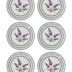 Provence Lavender Ceramic Cake Plate Set of 6 - Elegant 19 cm Dessert Plates - Exporgin - Global Shopping Site