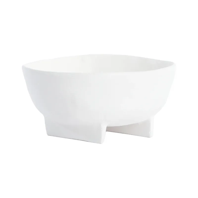 Kleine Schale auf Fuß aus Metall in Creme von Light & Living