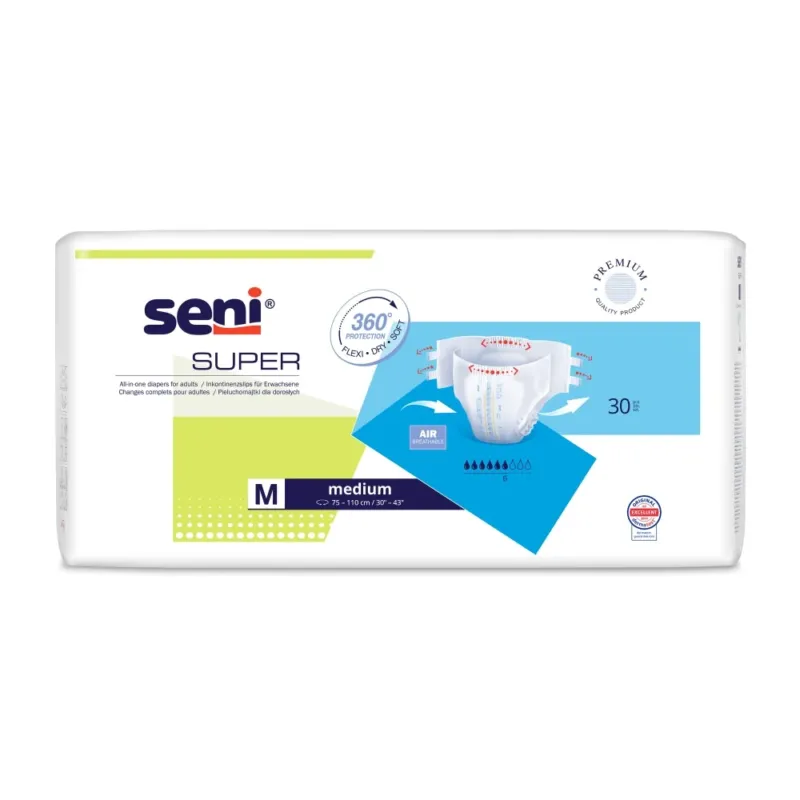 Seni Super Medium 30er Pack Inkontinenzhosen Verpackung