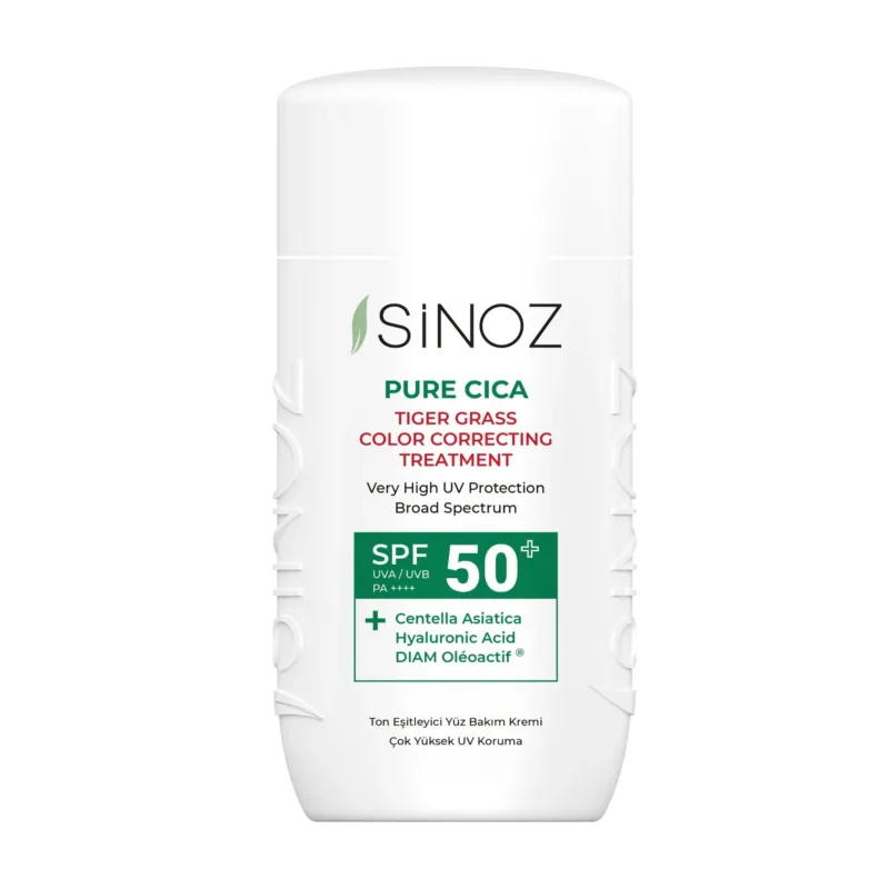 Sinoz Pure Cica Color Correcting Treatment Fluid Sunscreen SPF50+ / PA++++ – Gentle and Protective - Exporgin - Global Shopping Site