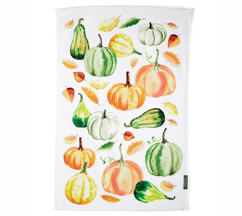Geschirrtuch mit Kürbissen von Stonewall Kitchen ✚ 100 % Baumwolle ✚ amerikanische Herbstdeko für die Küche oder als Geschenk ✚ Jetzt bestellen