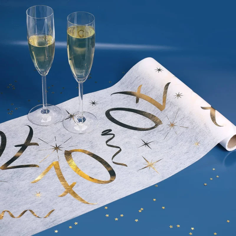 Tischläufer zum 70. Geburtstag in weiß und gold
