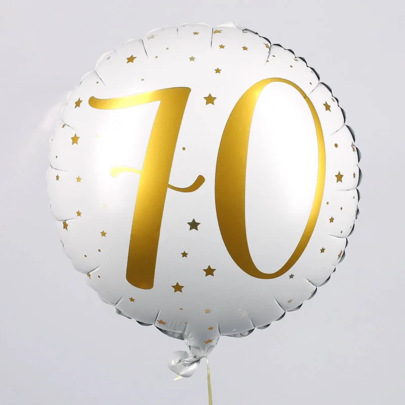 Folienballon zum 70. Geburtstag in weiß