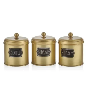 Tea Sugar Coffee Jar Gold 1.30 Lt MGL0022 - Exporgin - Global Shopping Site