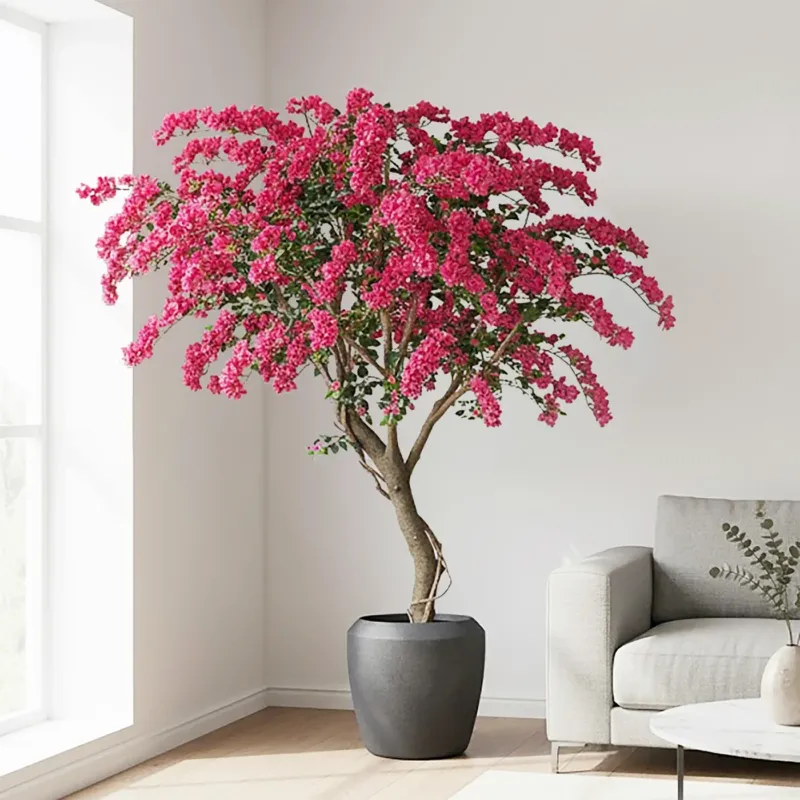 Künstliche Bougainvillea - Edgar, 270 cm, Kunstpflanze von aplanta, feuerhemmend, in Rot, für drinnen