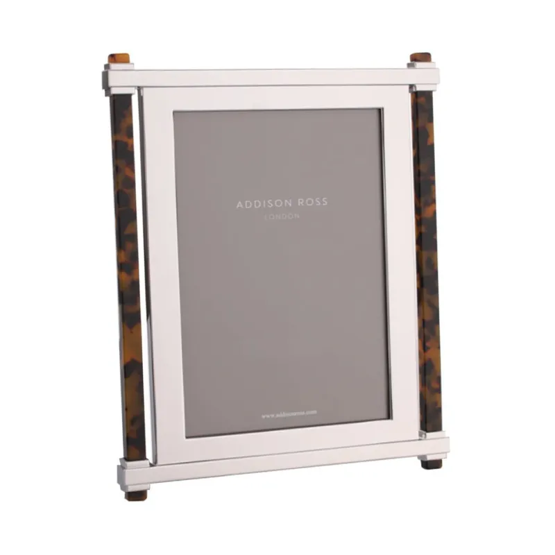 Tortoiseshell & Silver Pillar Photo Frame - Addison Ross Ltd UK