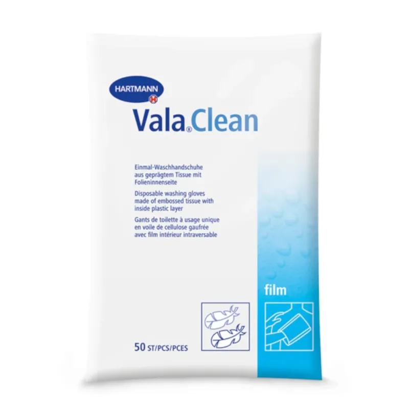 Hartmann ValaClean film Einmal-Waschhandschuhe, 23,5 x 15,5 cm, foliert