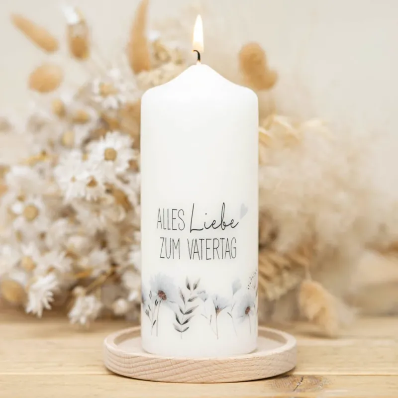 Vatertag Kerze Alles Liebe zum Vatertag mit Wildblumen