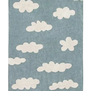 WASHABLE RUG CLOUDS VINTAGE BLUE