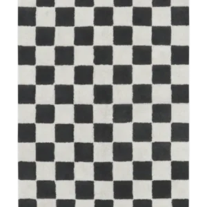 WASHABLE RUG KITCHEN TILES DARK GREY