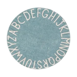 WASHABLE RUG ABC NATURAL VINTAGE BLUE