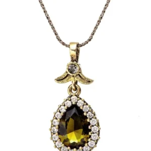 Yellow Citrine Stone Silver Natural Stone Authentic Women's Necklace Hürrem Sultan Necklace - Exporgin - Global Shopping Site