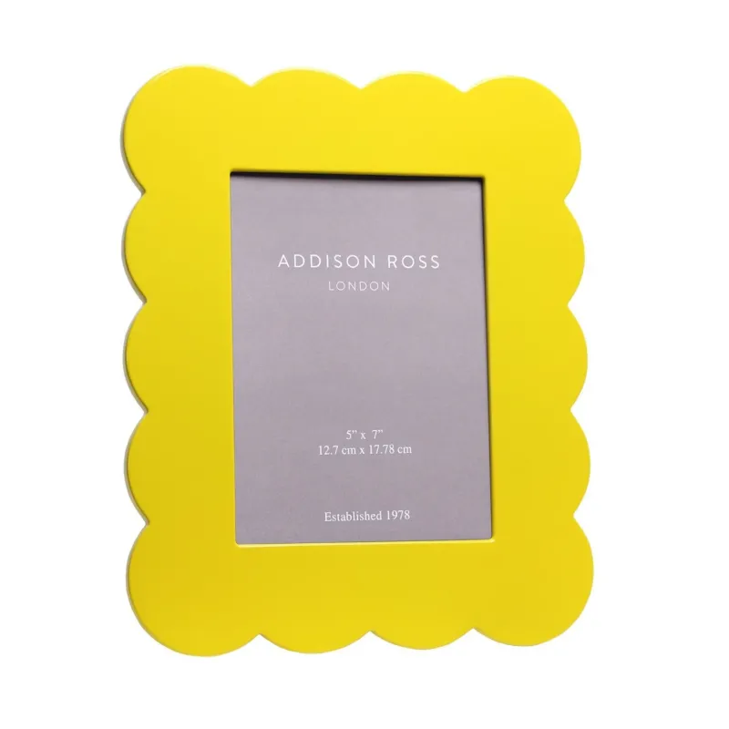 Yellow Scalloped Lacquer Photo Frame - Addison Ross Ltd UK